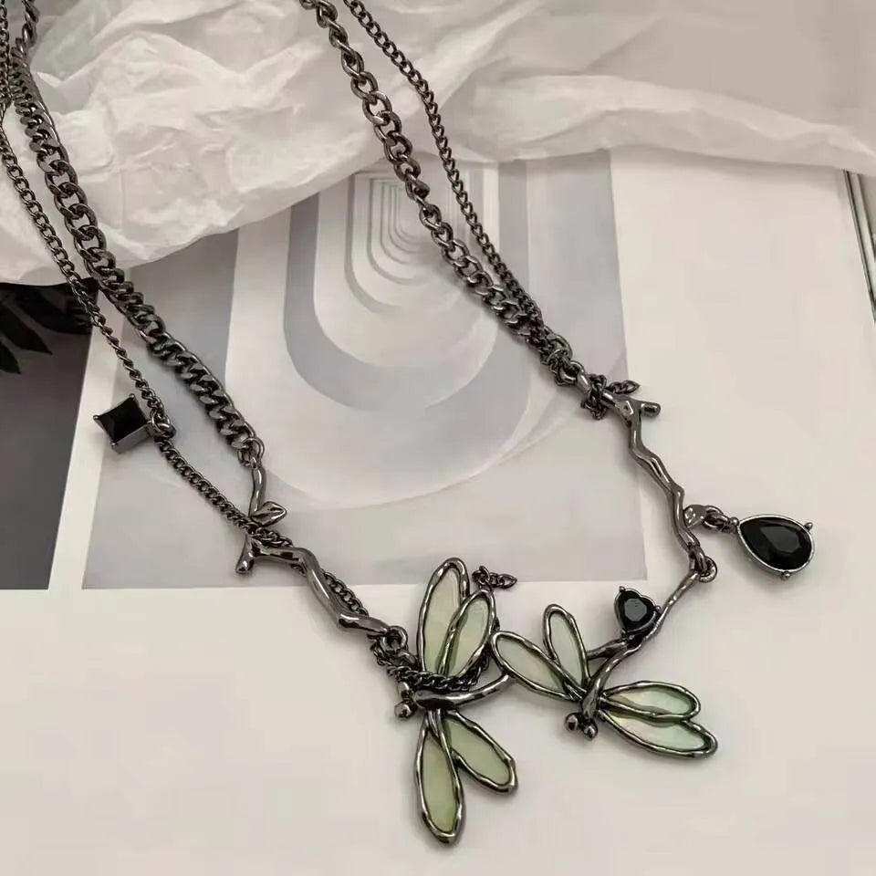 Dragonfly Choker Necklace Festival Style