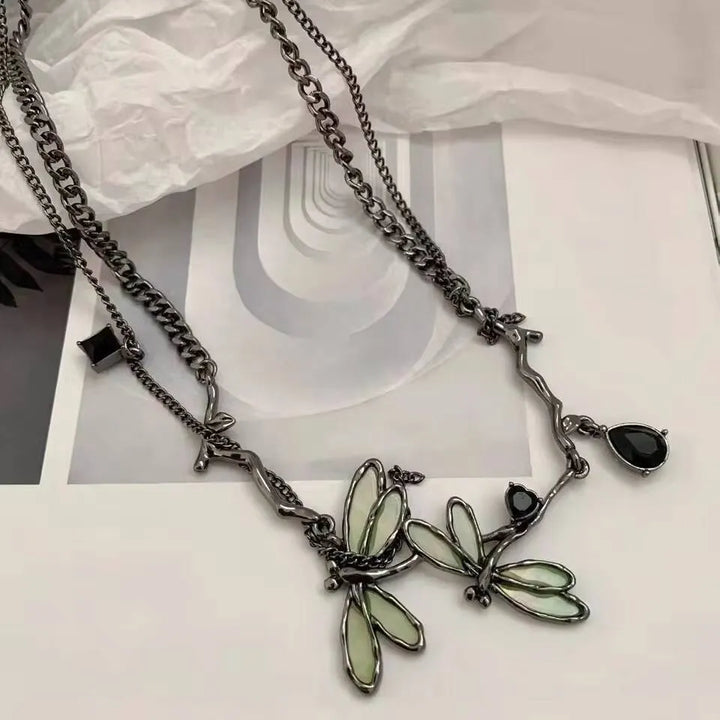 Dragonfly Choker Necklace Festival Style