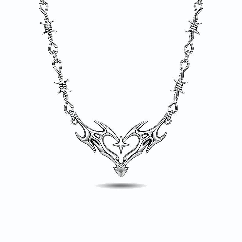 Thorn Heart Flame Statement Necklace