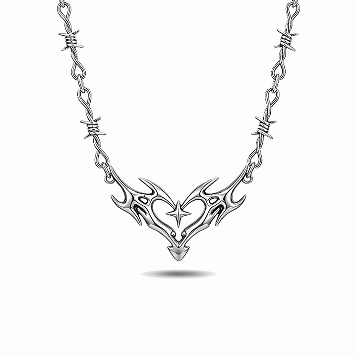 Thorn Heart Flame Statement Necklace