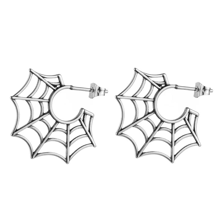 Hollow Spider Web Halloween Stud Earrings