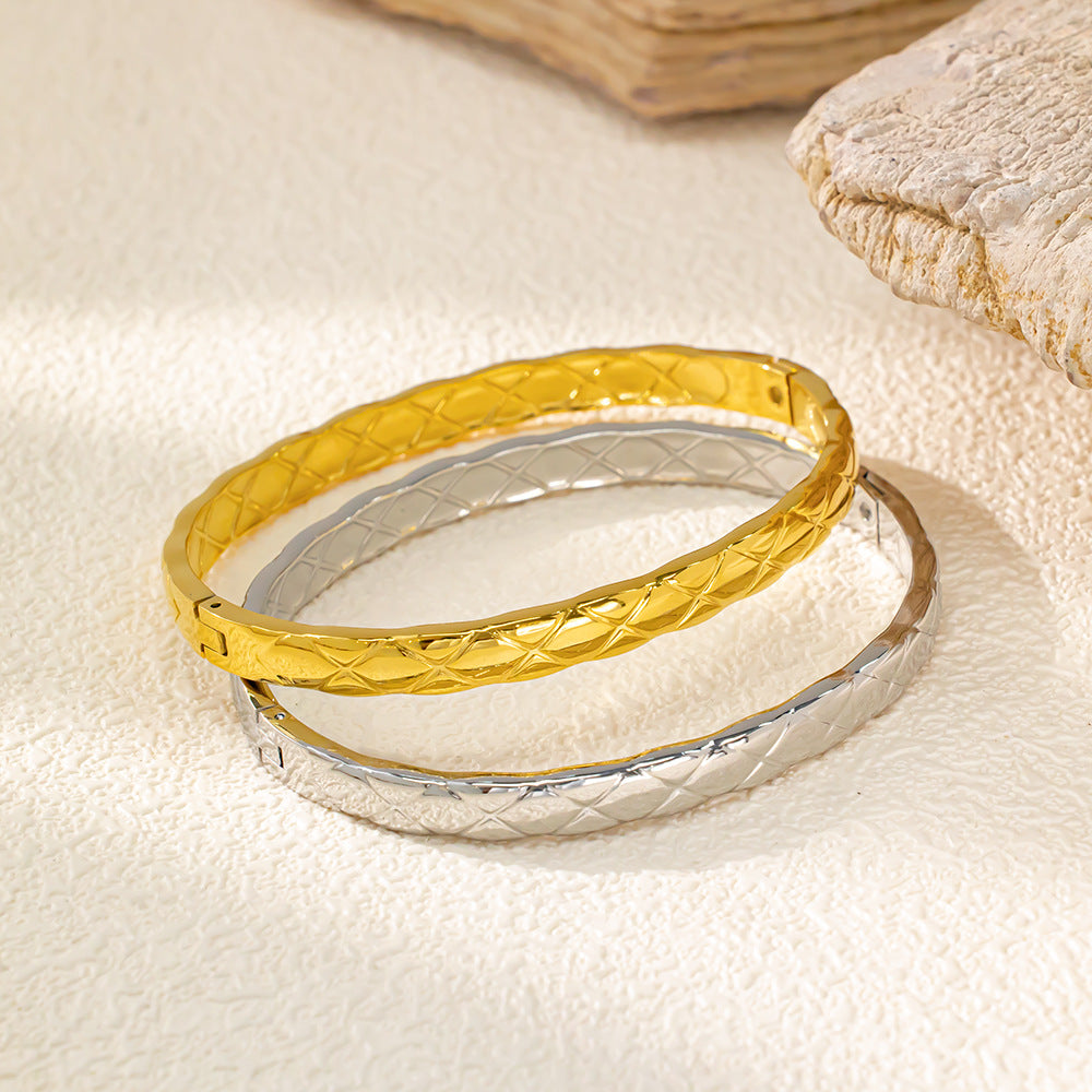 Bangle Bracelet Quilted Pattern Everyday Wear