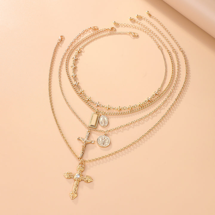 Layered Cross Necklace Everyday Style