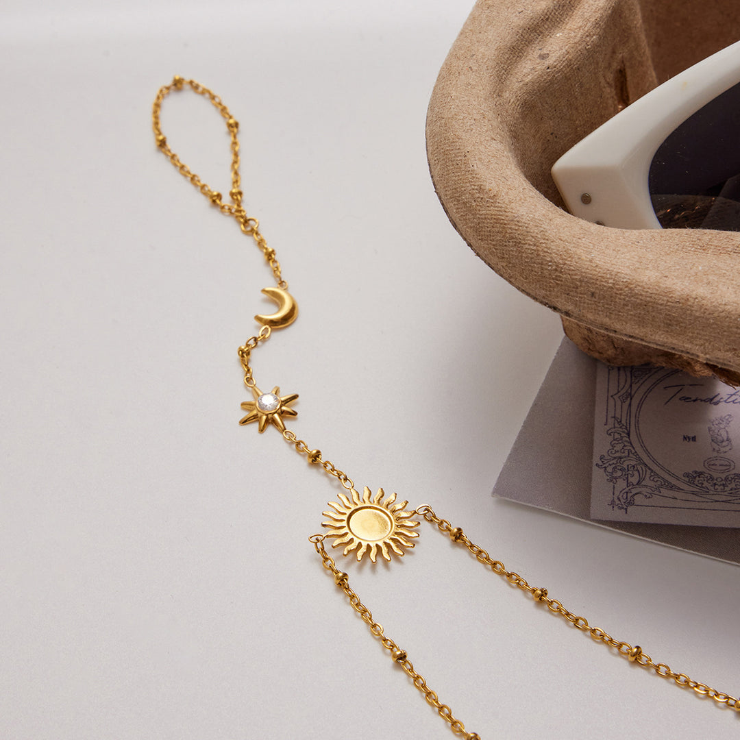 Star Moon Sun Hand Harness Bracelet Everyday