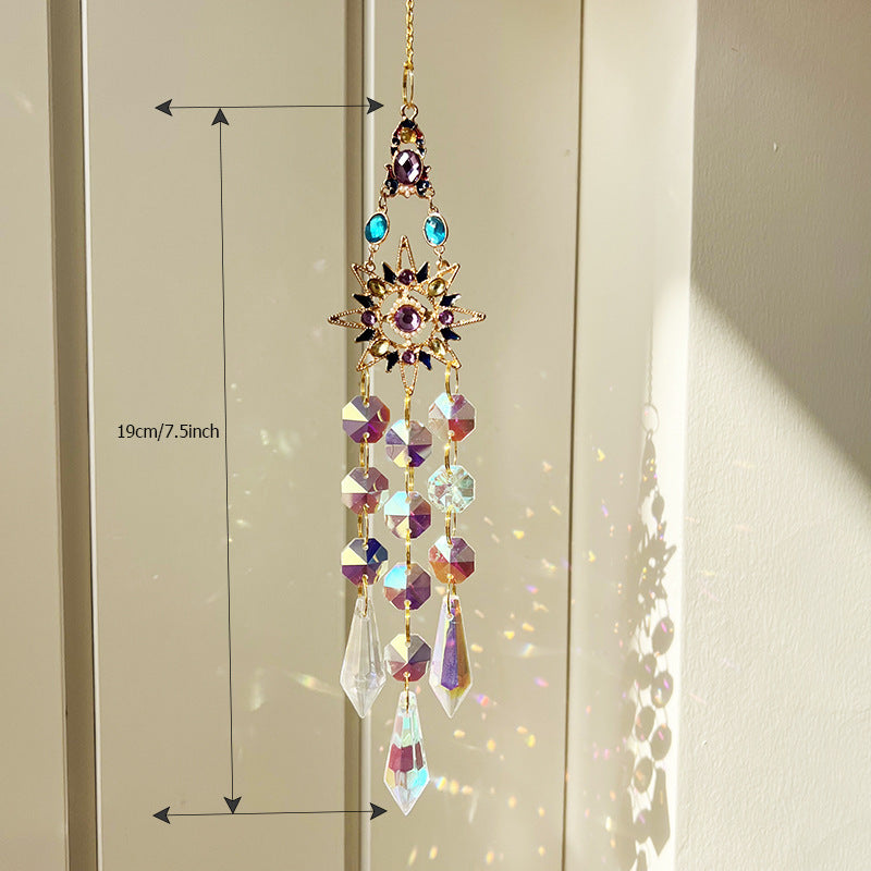 Moon Star Butterfly Zircon Crystal Sun Catcher Hanging