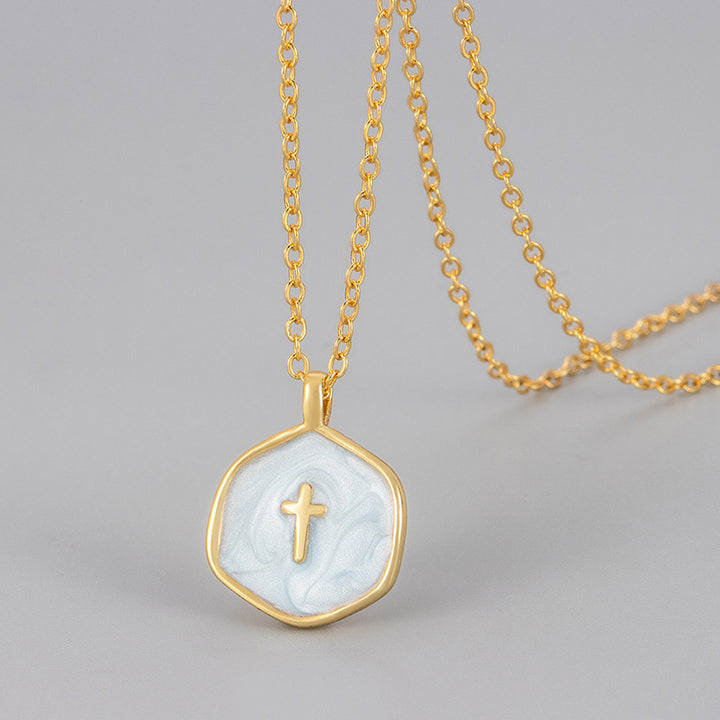 Colorful Enamel Cross Necklace