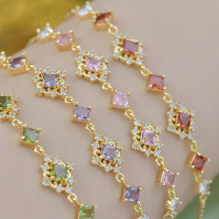 Luxurious Zircon Geometric Court Bracelet