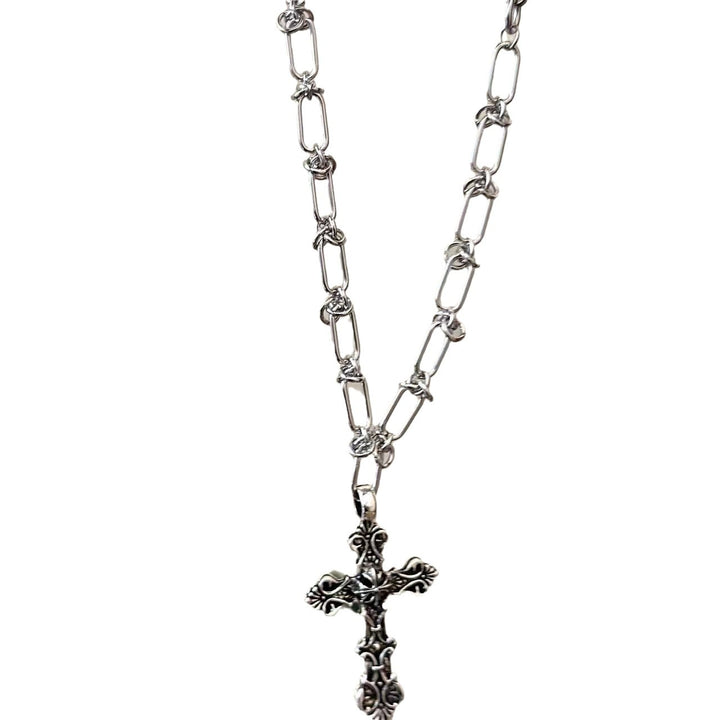Punk-Style Cross Pendant Necklace