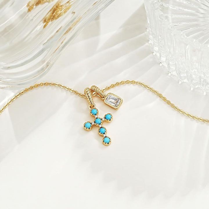 Cross Dual Pendant Layering Necklace Daily Wear