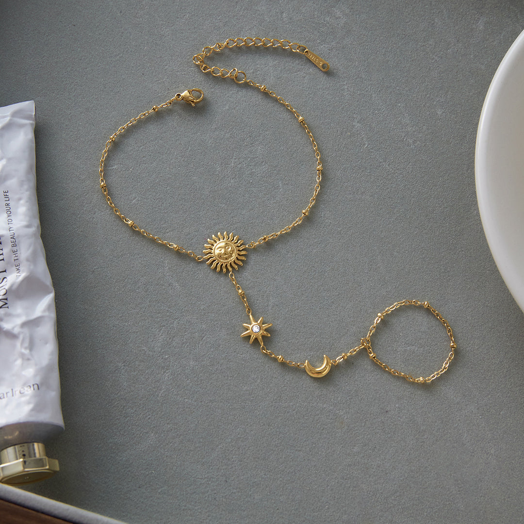 Star Moon Sun Hand Harness Bracelet Everyday