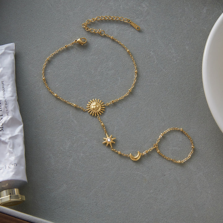 Star Moon Sun Hand Harness Bracelet Everyday