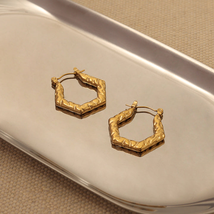 Hammered Geometric Hoop Earrings