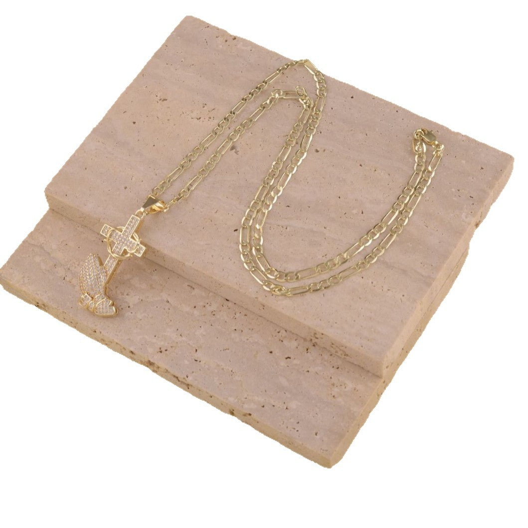 Crystal Cross Sweater Chain Necklace