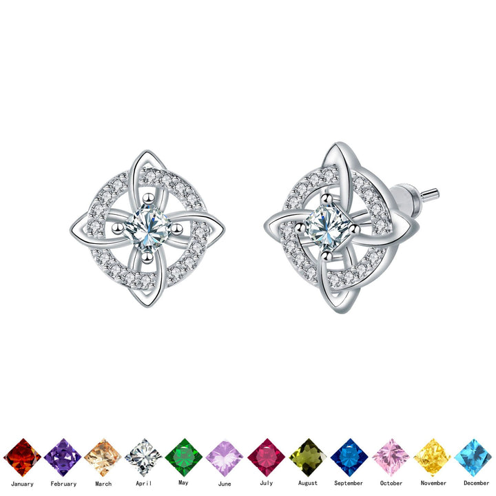 Witch Knot Birthstone Stud Earrings Daily Amulet