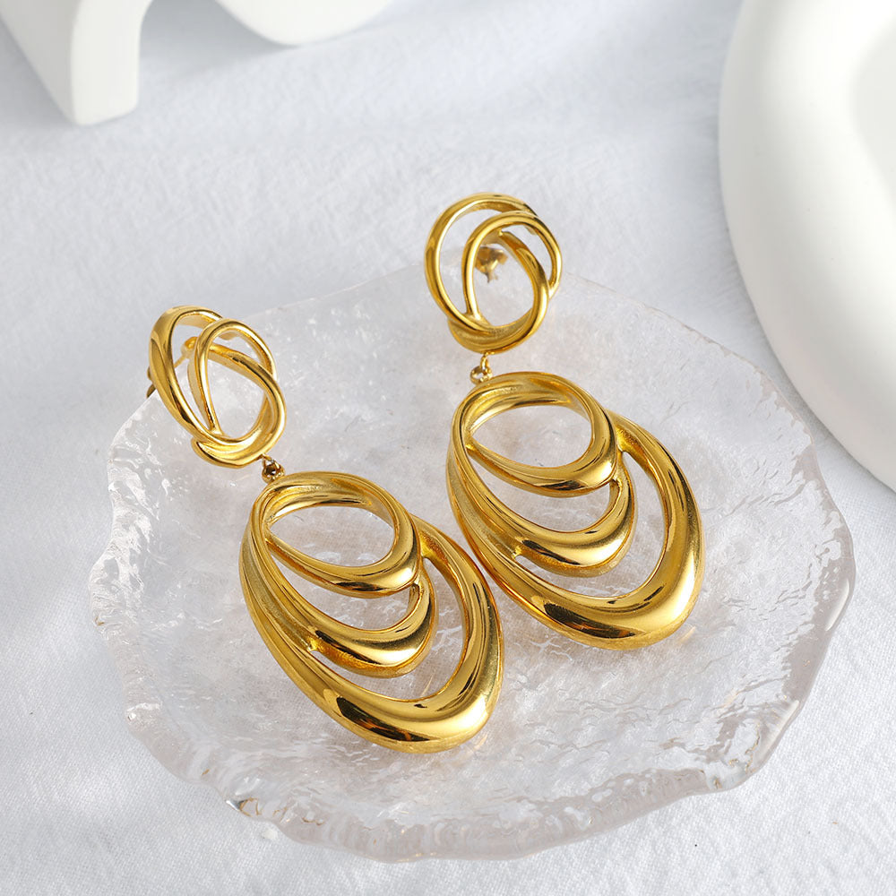 Sculpted Interlocking Drop Earrings
