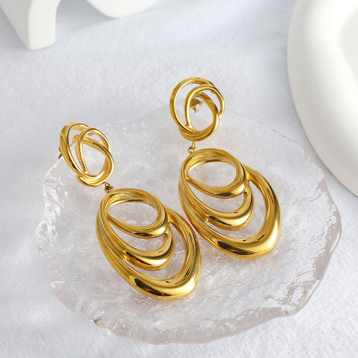 Sculpted Interlocking Drop Earrings