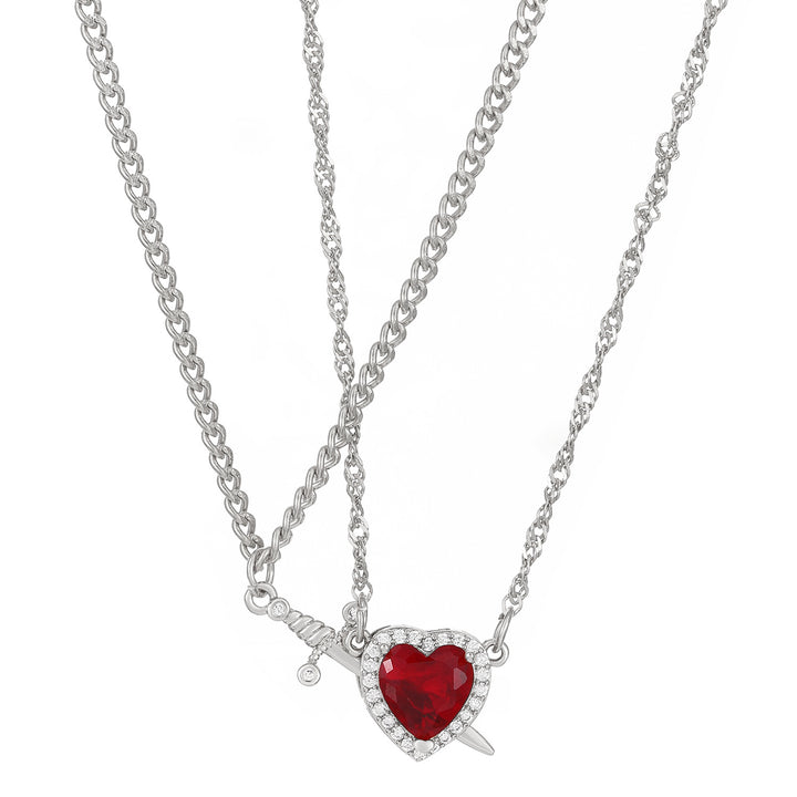 Valentine Gift Heart Dagger Zircon Necklace