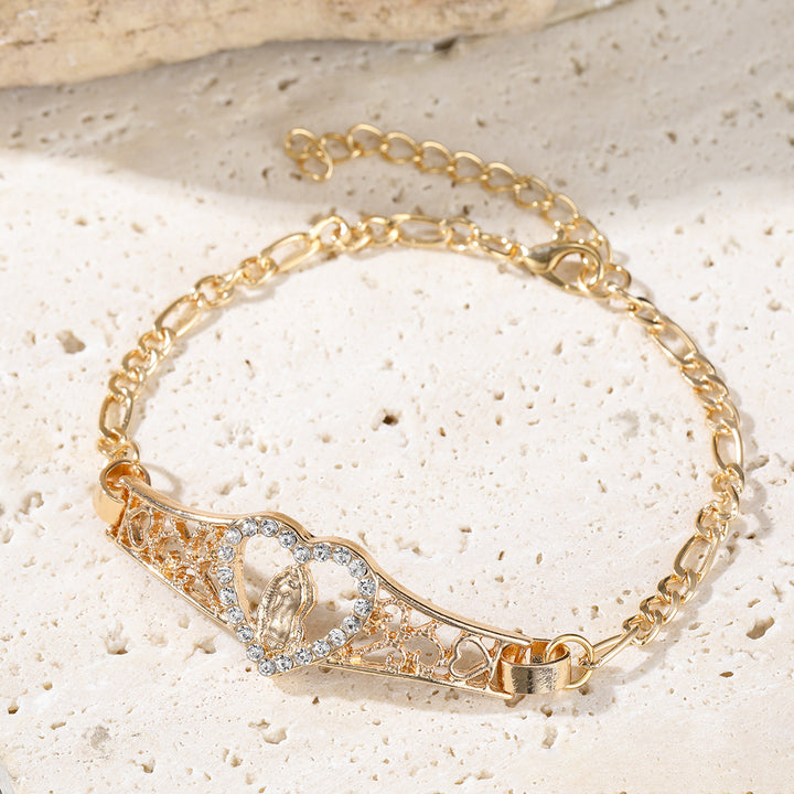 Virgin Mary Heart-Shaped Prayer Bracelet