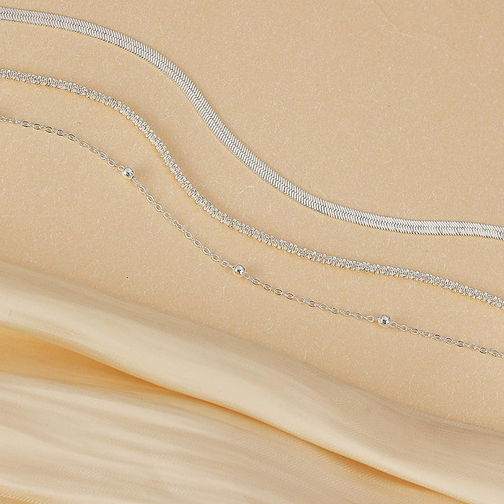 Slim Snake Bead Layer Anklets