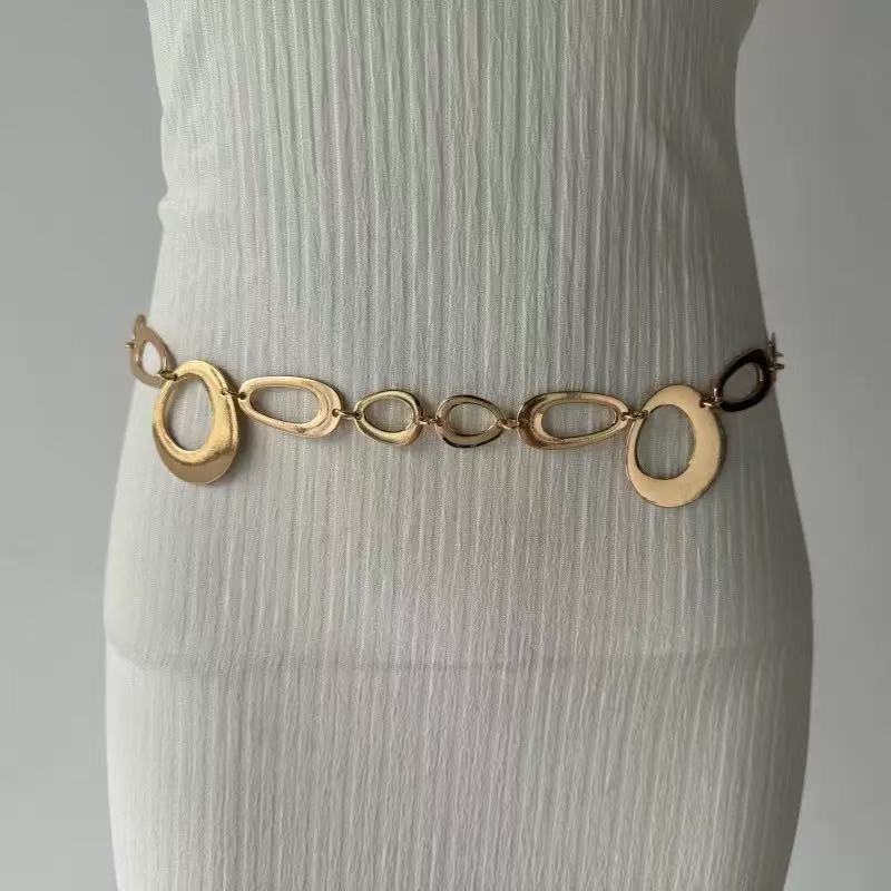Geometric Oval Waist Chain Daily Outfit Accessory