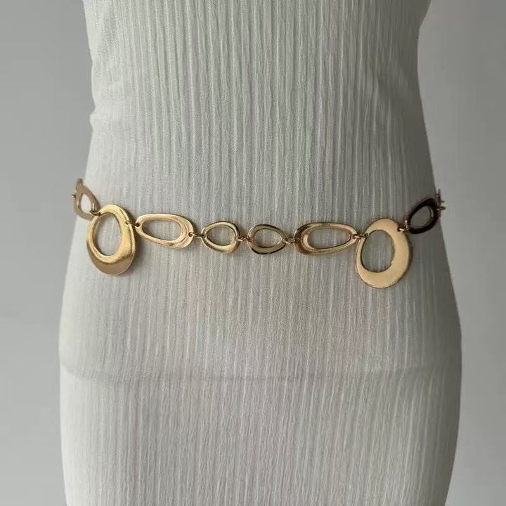 Geometric Oval Waist Chain Daily Outfit Accessory