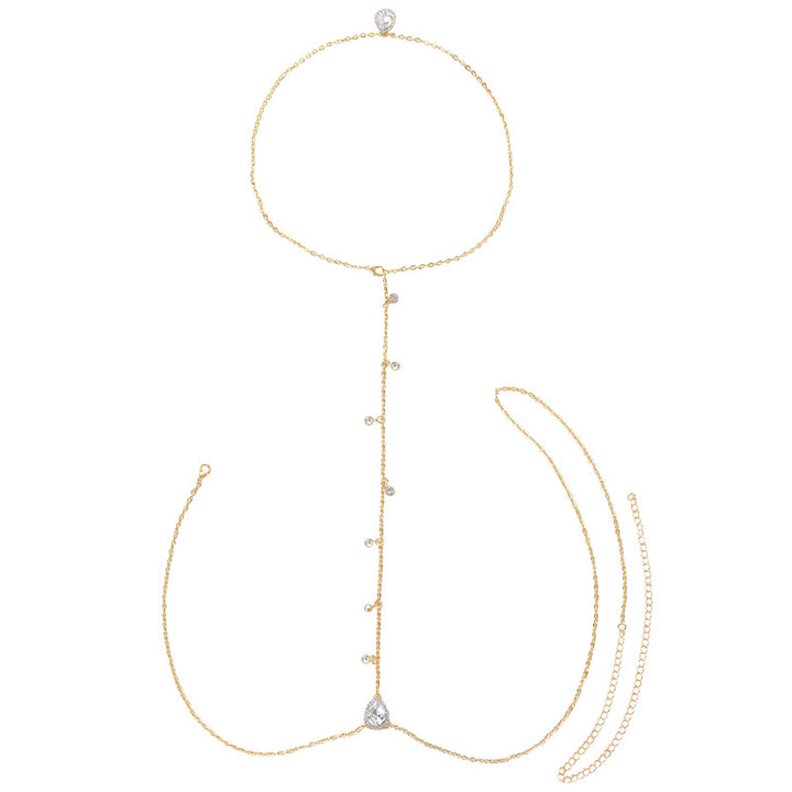 Teardrop Back Body Chain Wedding Evening Wear