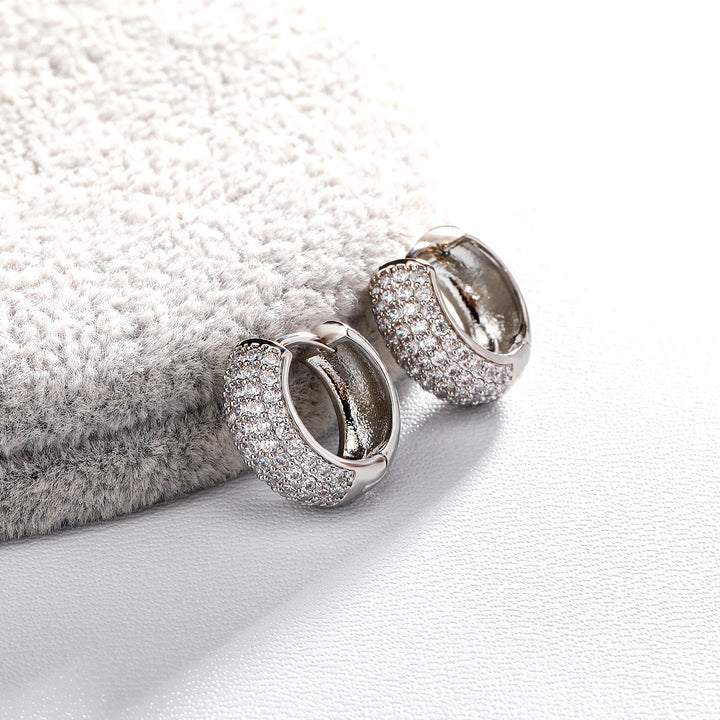 Sparkling cubic zirconia round earrings