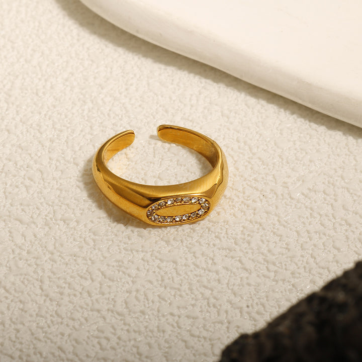 Oval Pavé Adjustable Statement Ring