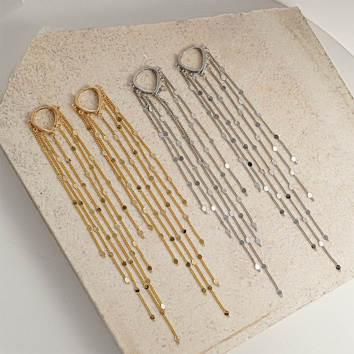Sophisticated Oval Tassel Earrings