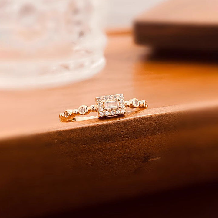 Rectangular Halo Ring for Everyday