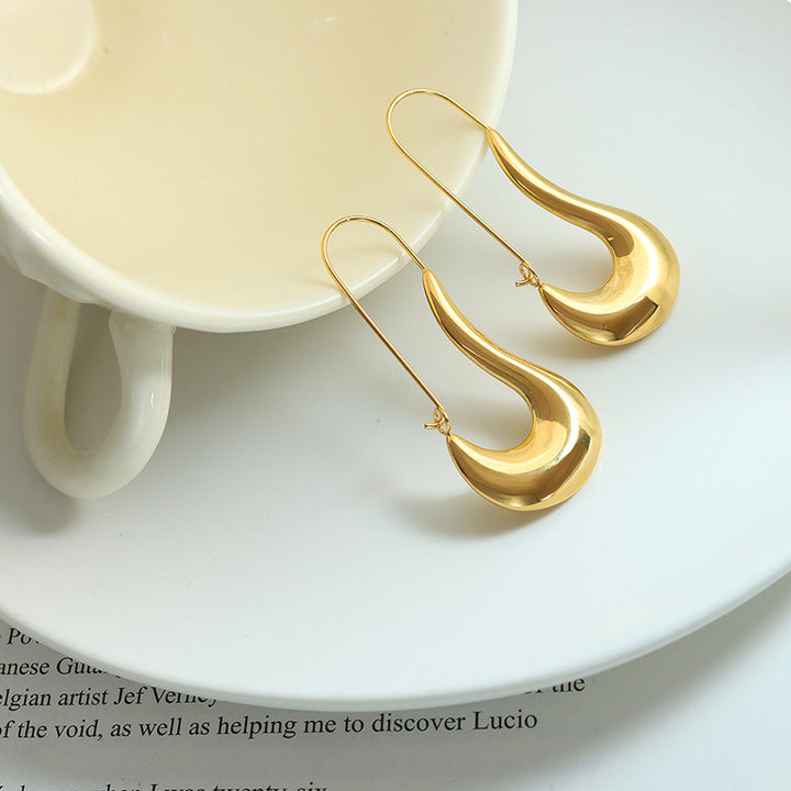 Sculpted Teardrop Hook Earrings