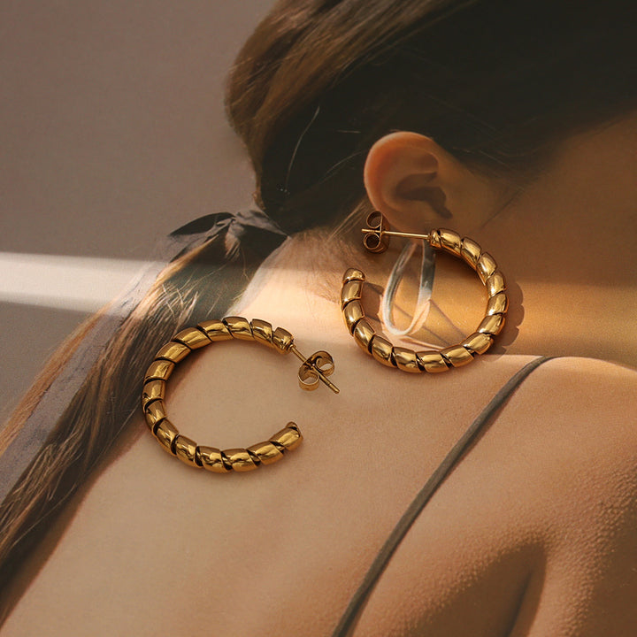 Sculpted Twist Hoop Earrings