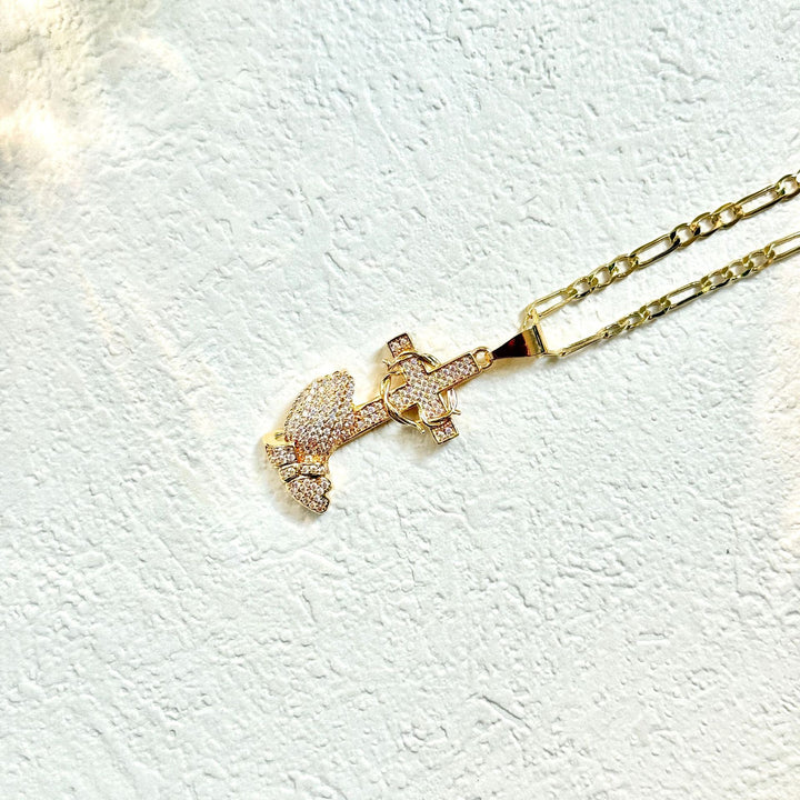 Crystal Cross Sweater Chain Necklace