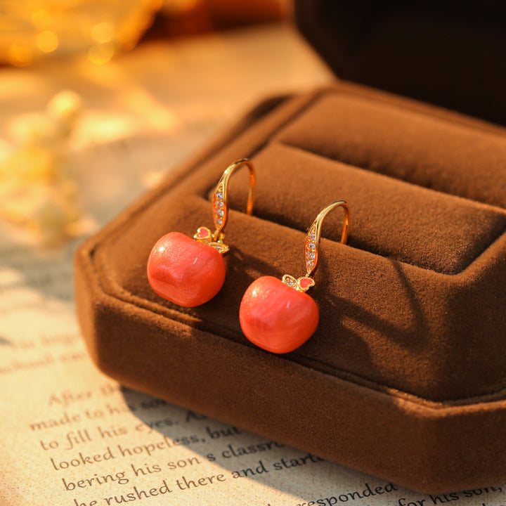 Sweet Apple Charm Necklace and Earrings