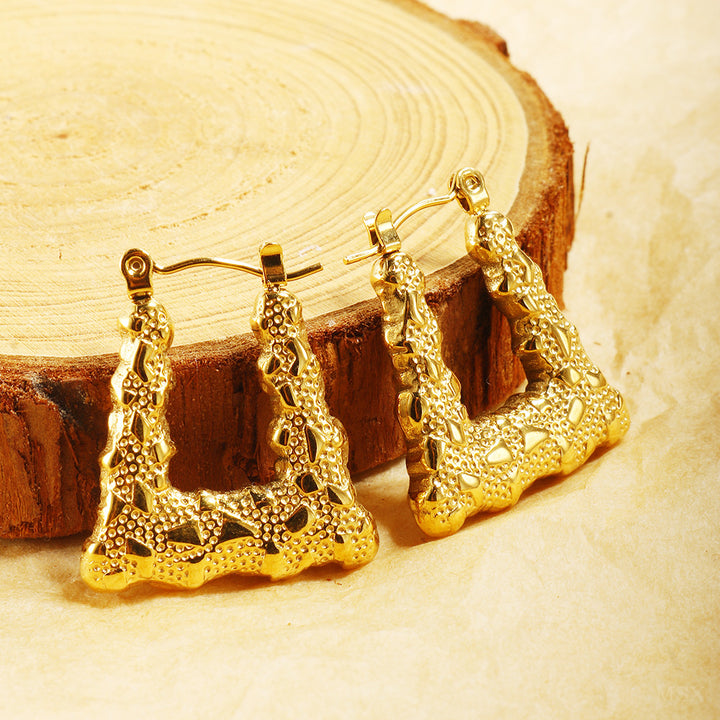 Embossed Texture Geometric Dangle Earrings