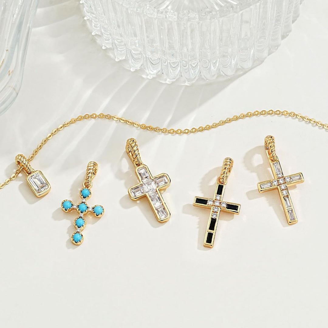Cross Dual Pendant Layering Necklace Daily Wear