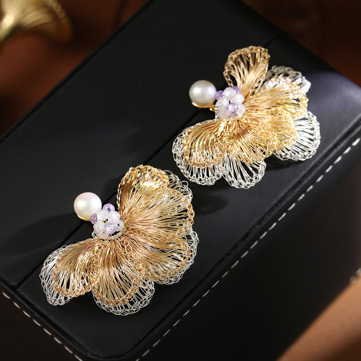 Handwoven Butterfly Statement Earrings