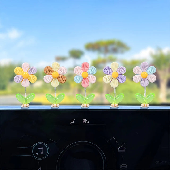 Spring Wobbly Flower Car Dashboard Ornament Interior Decor