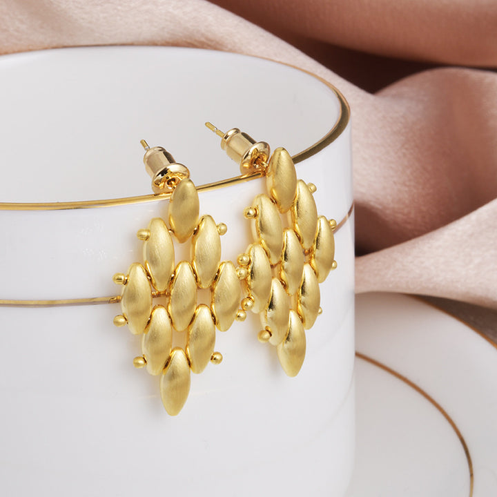 Matte Multi Petal Metal Drop Earrings