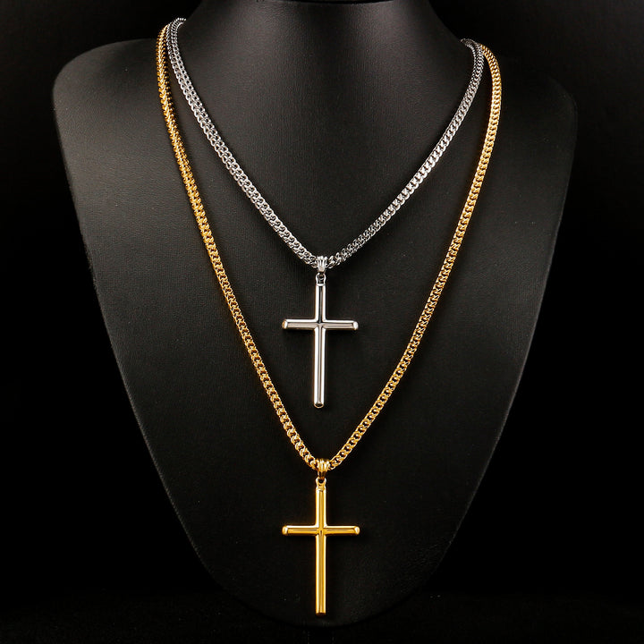 Titanium Steel Cross Necklace Unisex