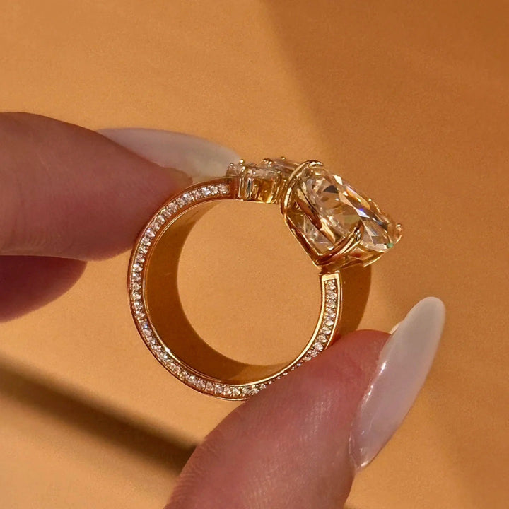 Cluster Teardrop Zircon Open Ring