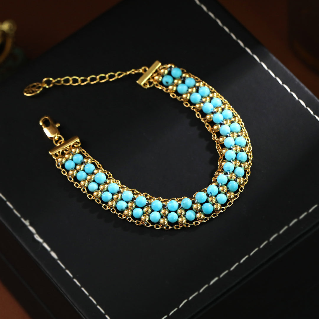 Turquoise Beaded Layered Bracelet