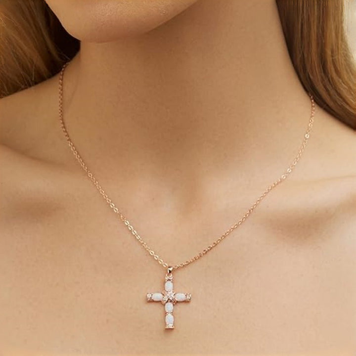 Stylish Colorful Cross Pendant Necklace