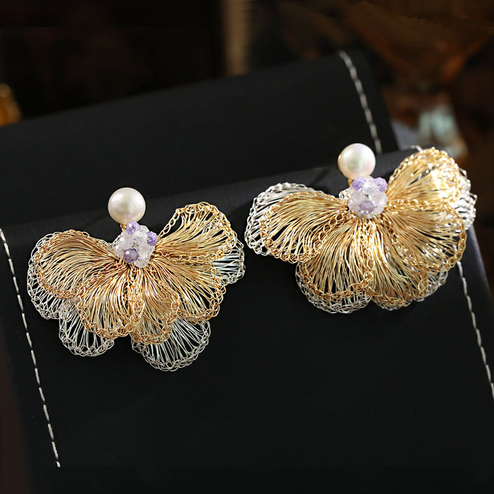 Handwoven Butterfly Statement Earrings