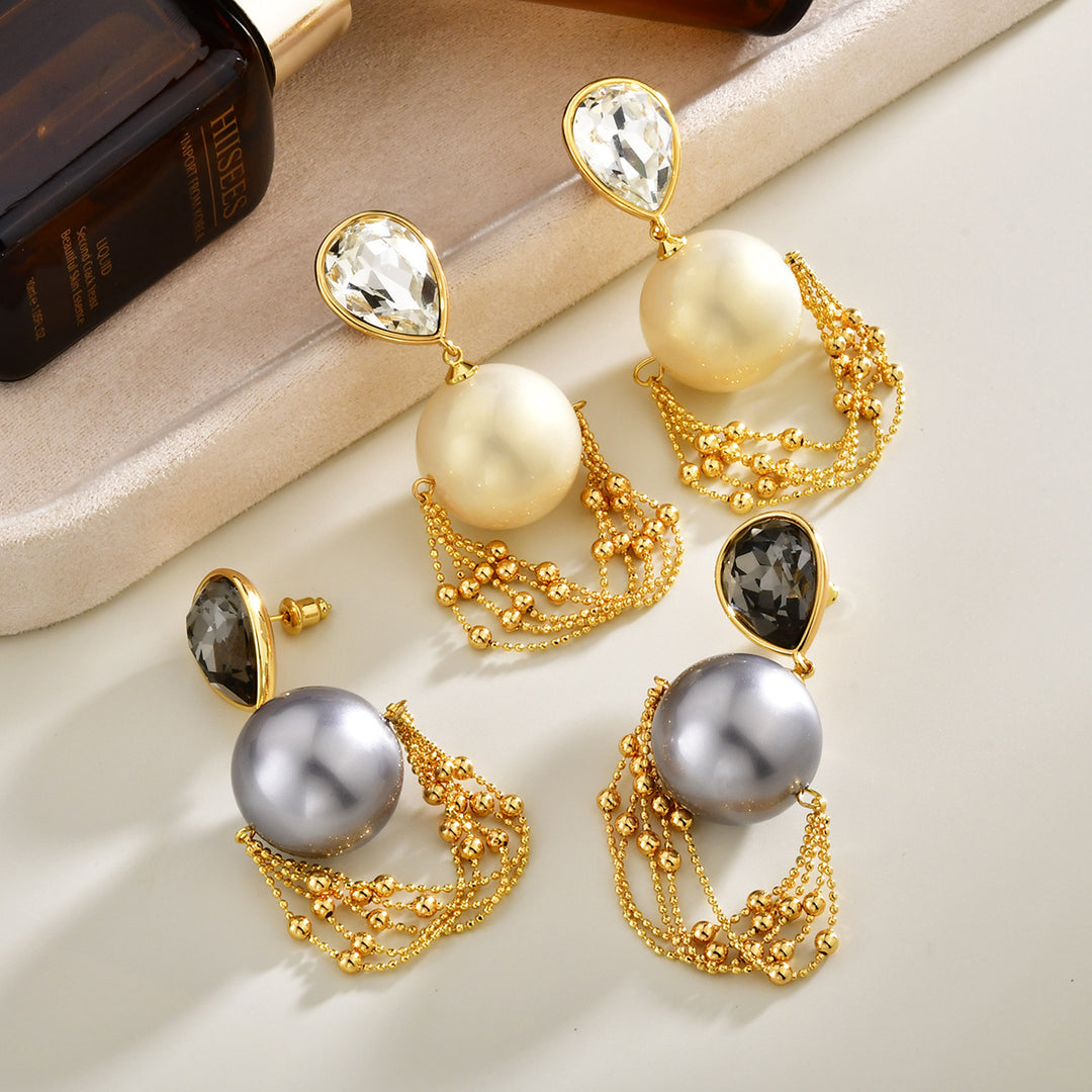 Pearl Cascade Tassel Drop Earrings