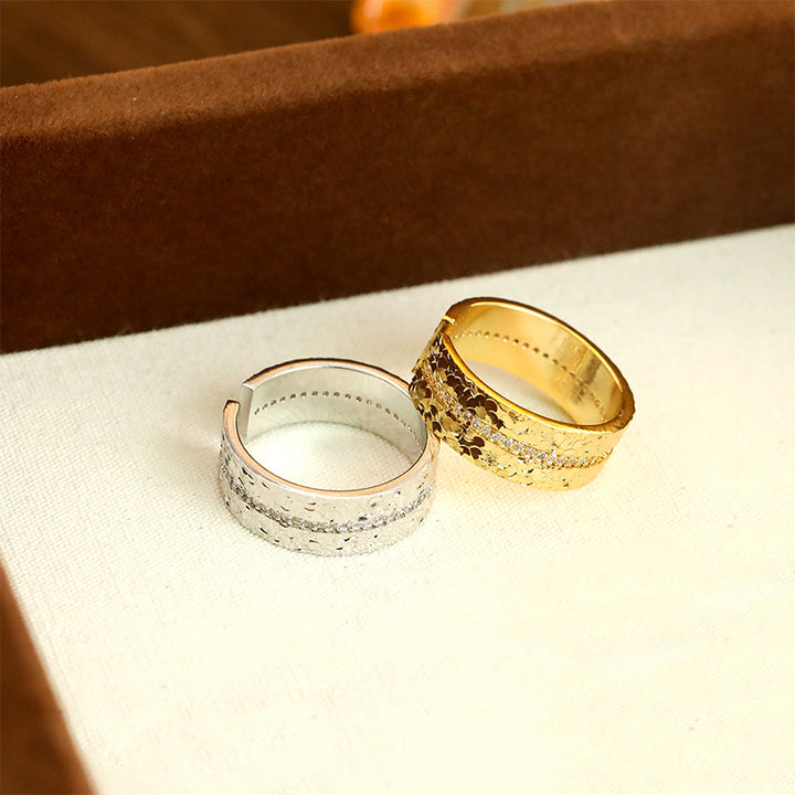 Hammered Open Band Statement Ring