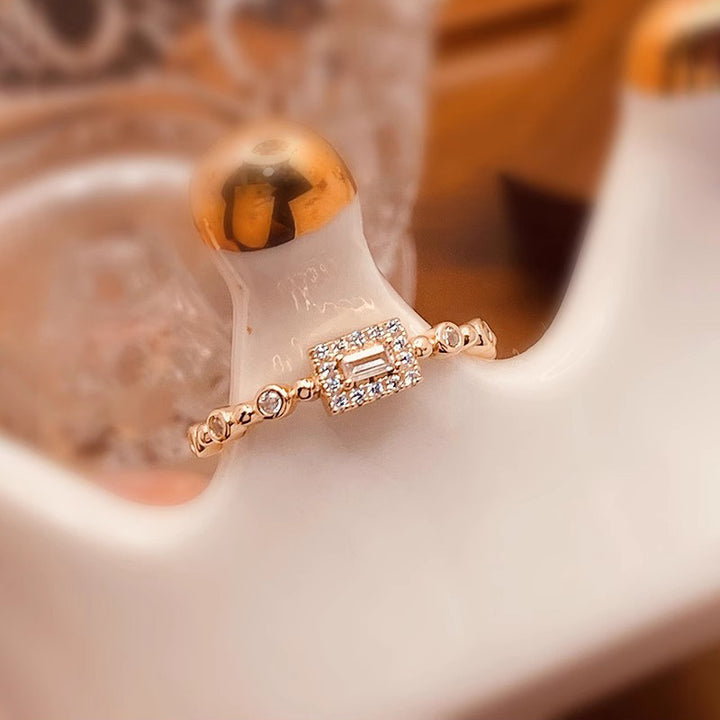 Rectangular Halo Ring for Everyday