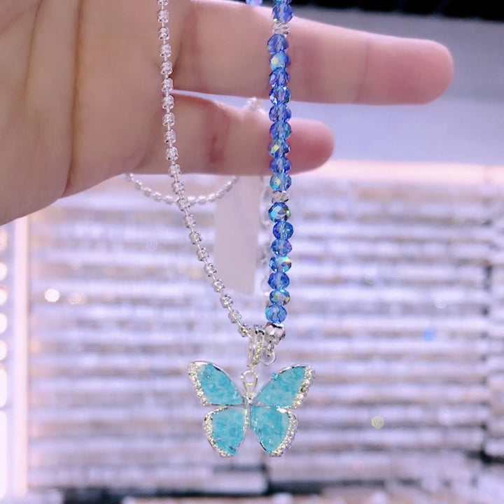 Blue Zircon Butterfly Necklace