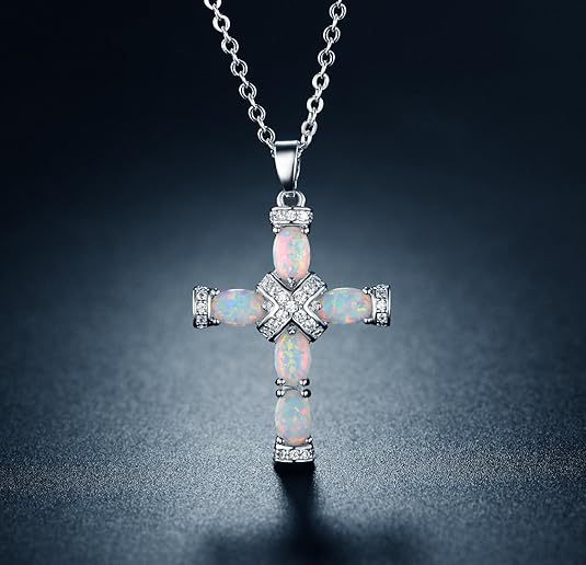 Stylish Colorful Cross Pendant Necklace