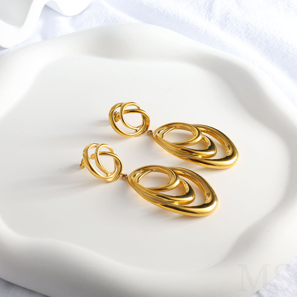 Sculpted Interlocking Drop Earrings